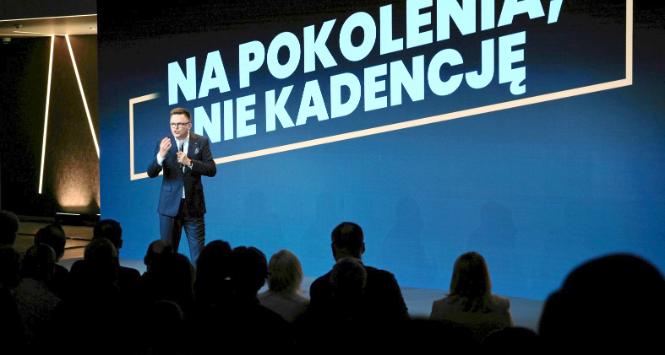 Marszałek Sejmu i lider partii Szymon Hołownia podczas Konwencji Partii Polska 2050