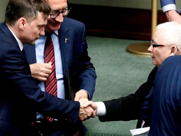 Jarosław Kaczyński i Zbigniew Ziobro w Sejmie