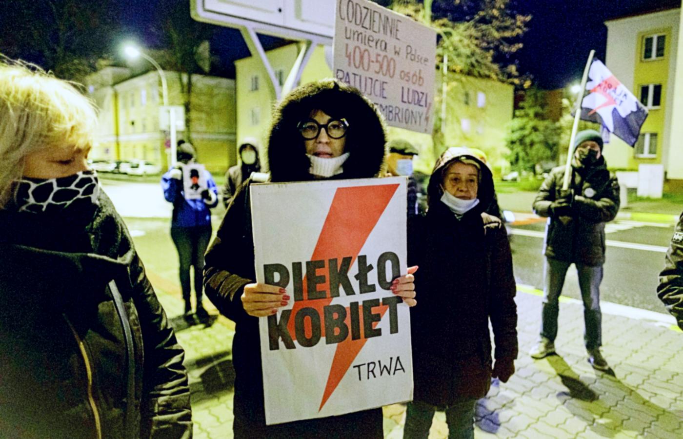 Protest przeciwko obywatelskiemu projektowi całkowitego zakazu aborcji. Rzeszów, 1 grudnia 2021 r.