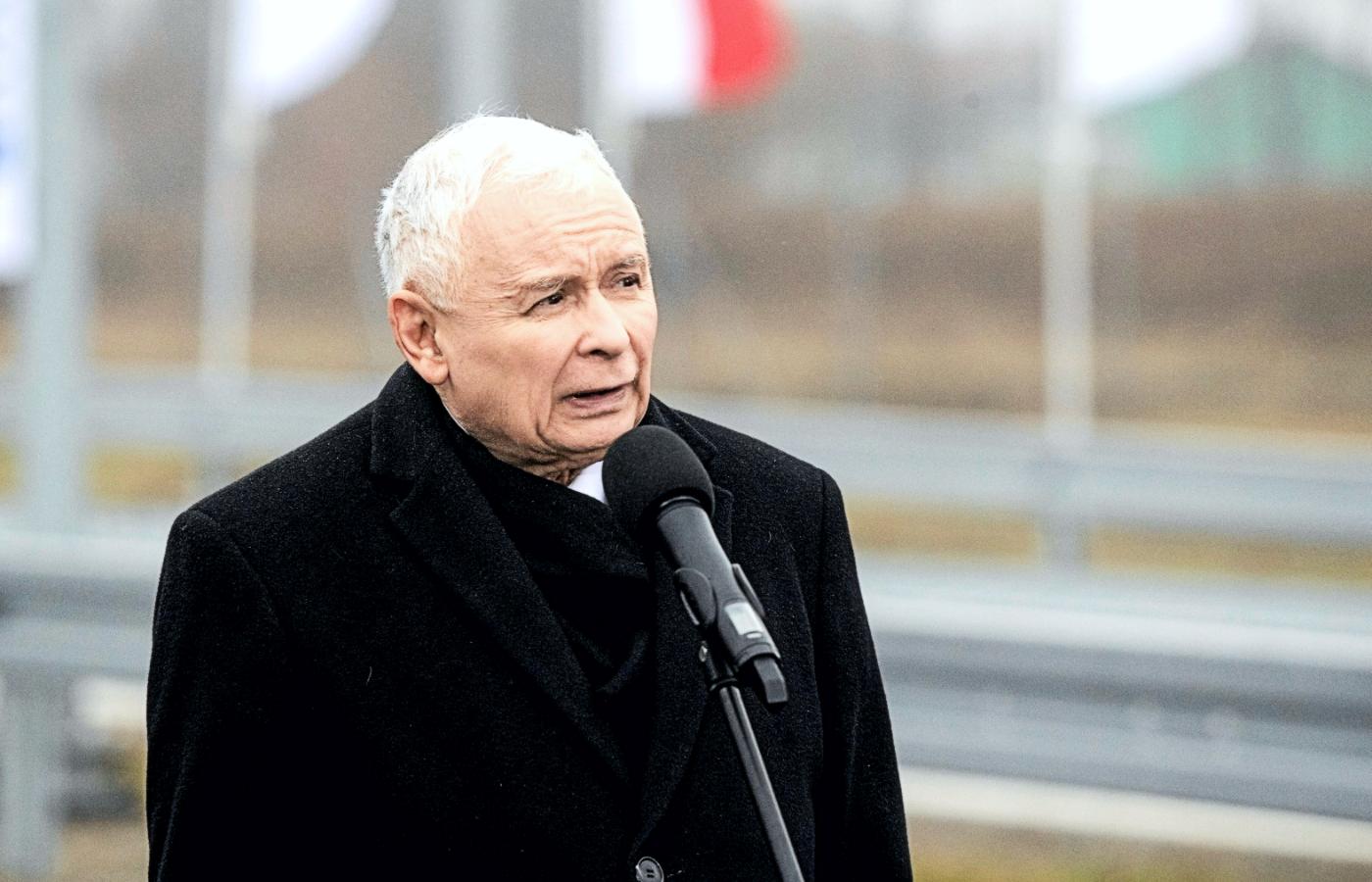 Jarosław Kaczyński podczas otwarcia drogi ekspresowej S19 im. Lecha Kaczyńskiego