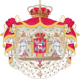 Herb Stanisława Augusta Poniatowskiego jako króla Rzeczpospolitej (współczesna rekonstrukcja)