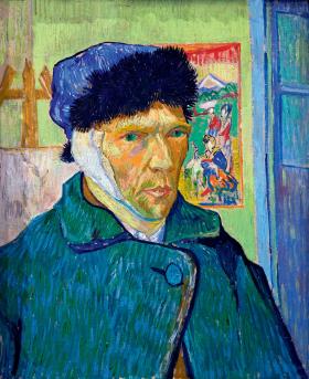 Autoportret z zabandażowanym uchem, Vincent van Gogh, 1889 r.