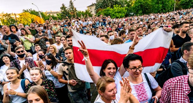Wiec poparcia dla Swiatłany Cichanouskiej, 6 sierpnia 2020 r.