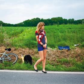 Czekając na kolarzy.