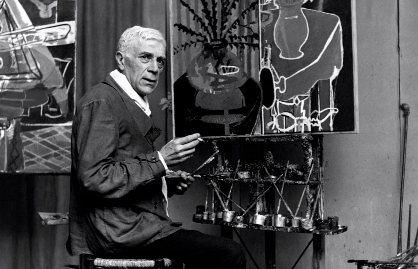 Georges Braque w swoim atelier, ok. 1950r.