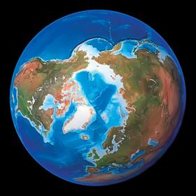 Widok na biegun północny, który dobrze ilustruje, dlaczego międzypaństwowy spór o ten zimny kawałek Ziemi jest taki gorący.