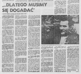 Wywiad z Wałęsą ukazał się w POLITYCE 7 stycznia 1989 r.