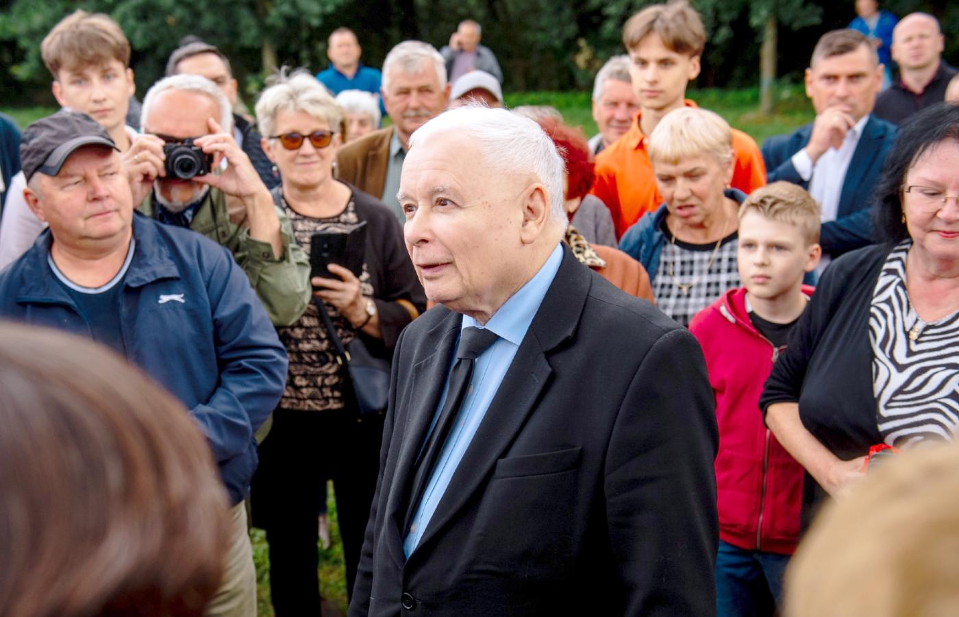 Jarosław Kaczyński na jednym z tzw. pikników rodzinnych PiS, 27 lipca 2023 r.