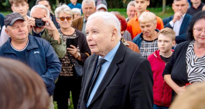 Jarosław Kaczyński na jednym z tzw. pikników rodzinnych PiS, 27 lipca 2023 r.