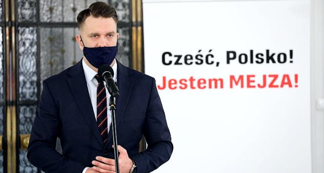 Konferencja prasowa Łukasza Mejzy w Sejmie