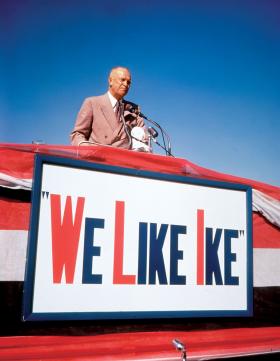 Dwight Eisenhower podczas kampanii prezydenckiej, Teksas, 1952 r.