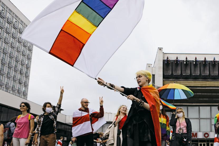 Protest aktywistów LGBT. Mińsk, 6 września 2020 r.