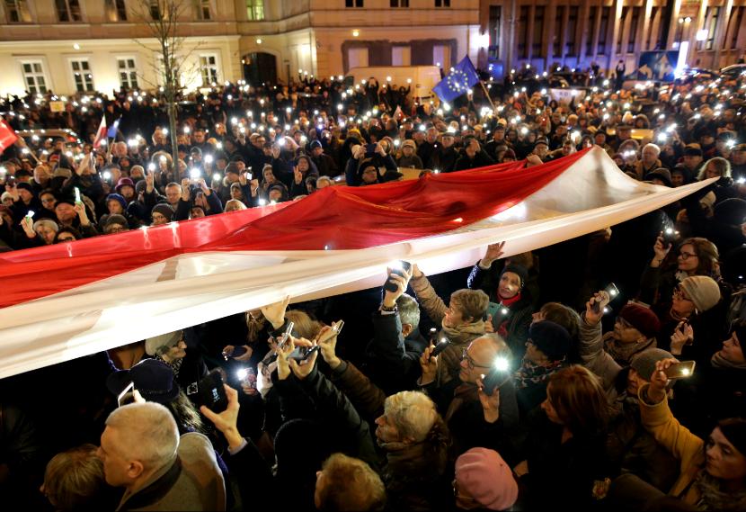 Protest przeciw ustawie represyjnej PiS, Lublin, 18 grudnia 2019 r.