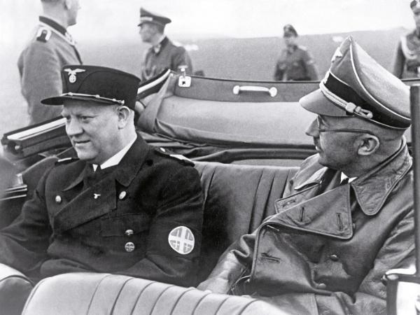 Vidkun Quisling (z lewej) z Heinrichem Himmlerem w Norwegii, 1941 r.