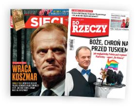 Jak było do przewidzenia, aktywność Tuska wywołała prawicową reakcję. Prorządowe tygodniki zgodnie poświęciły byłemu premierowi swoje okładki.