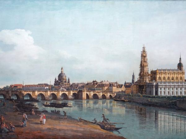 Drezno widziane z prawego brzegu Łaby, obraz Bernarda Bellotta, 1748 r.