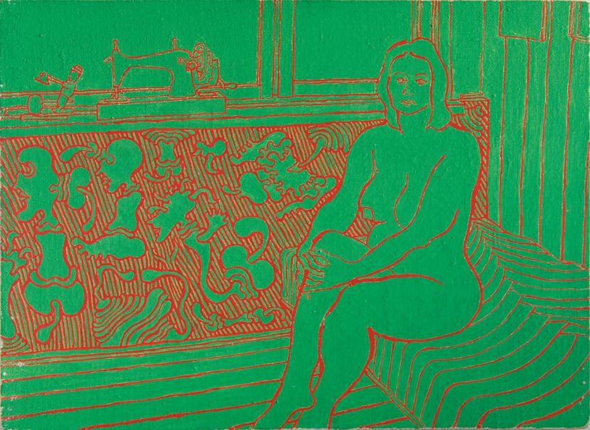 „Maja” – namalowana w 1978 r. Zabawa z linią i krawędzią to w wielu pracach Jana Dobkowskiego prawdziwa magia.