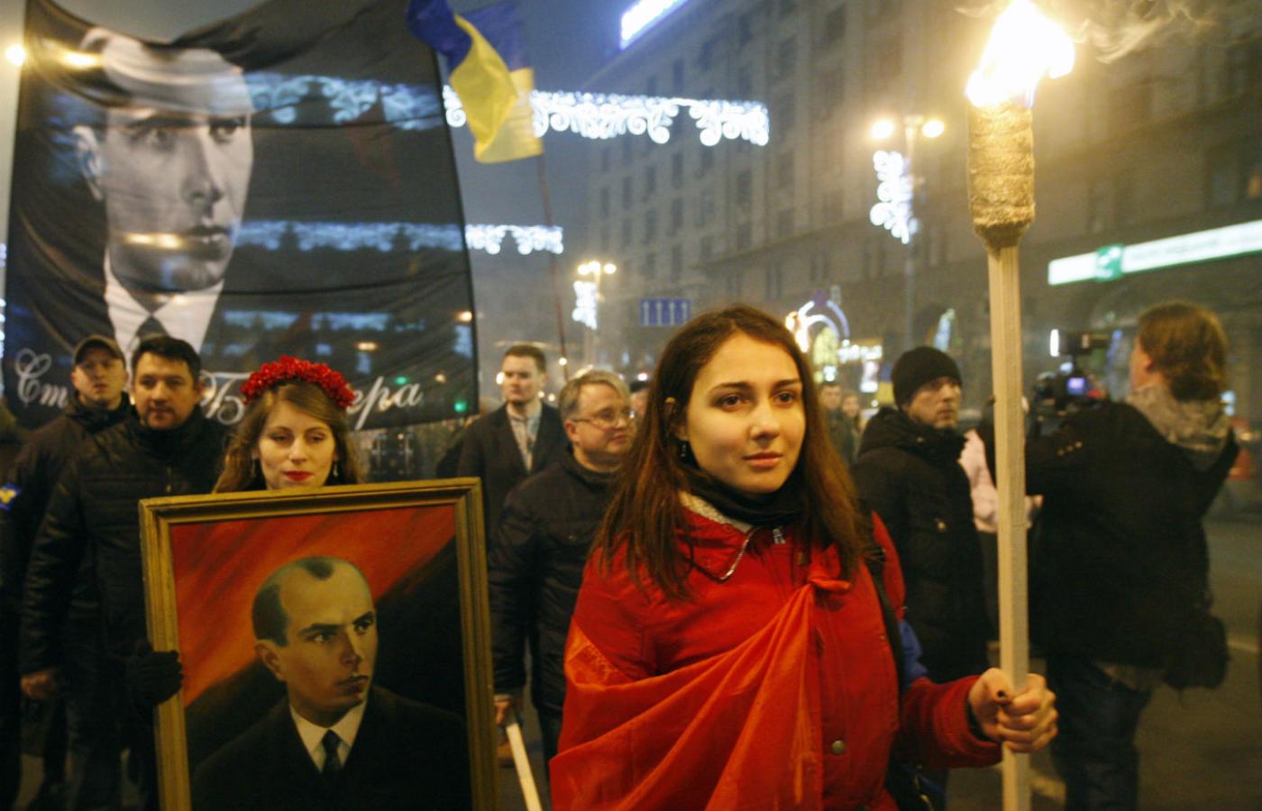 1 stycznia ulicami Kijowa przeszedł marsz z okazji 108. rocznicy urodzin Stepana Bandery