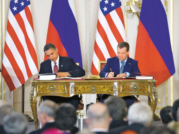 Barack Obama i Dmitrij Miedwiediew