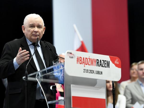 Występ prezesa PiS Jarosława Kaczyńskiego w Lublinie. 27 stycznia 2024 r.