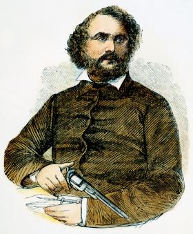 Samuel Colt był znakomitym marketingowcem, starał się, by jego broń była jak najczęściej eksponowana.