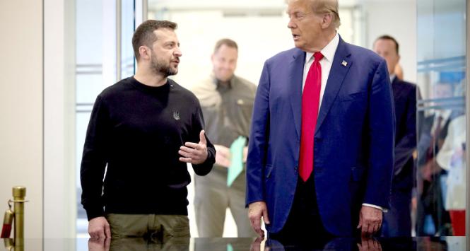 Wołodymyr Zełenski i Donald Trump, Nowy Jork, 27 września 2024 r.