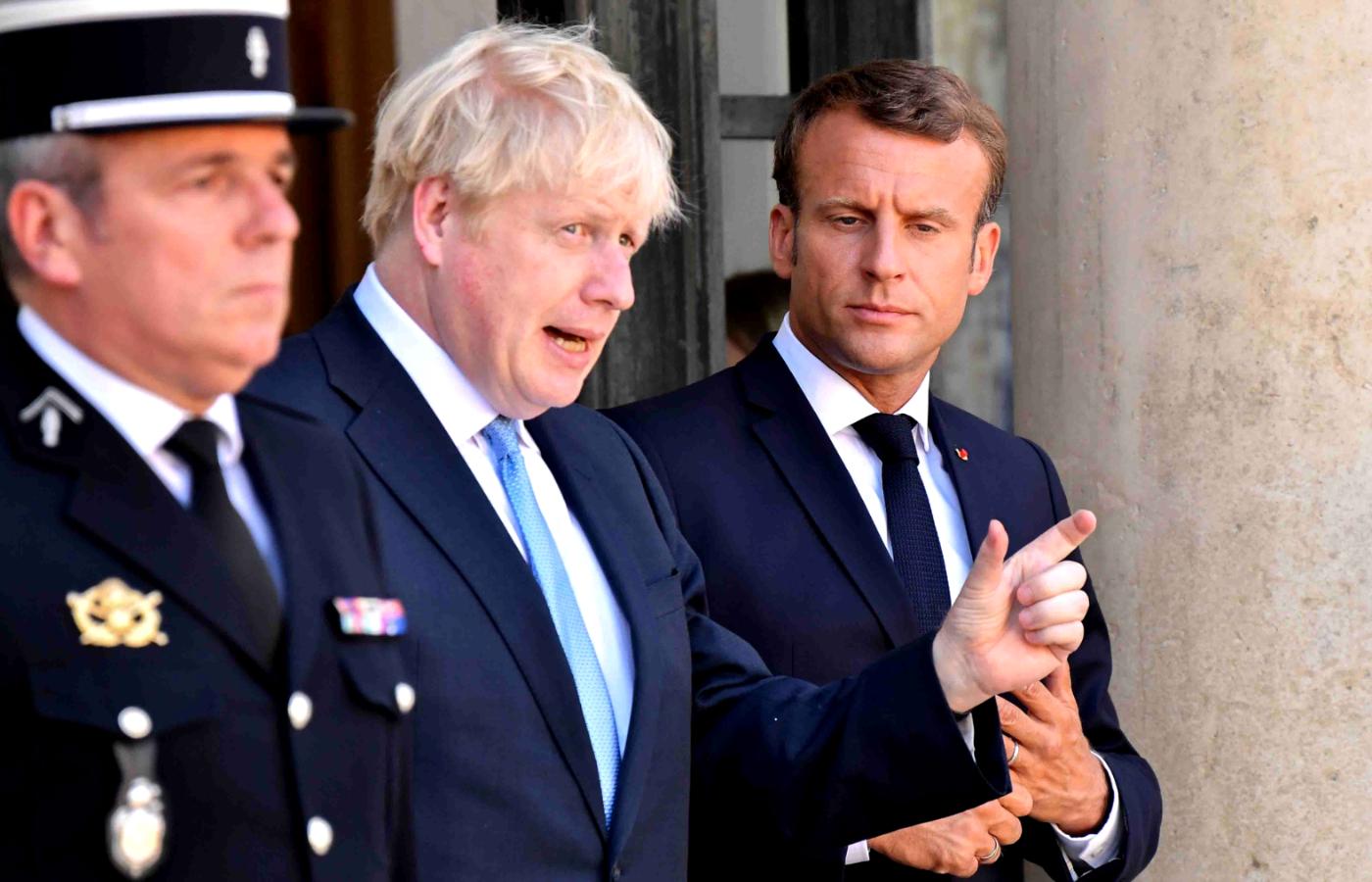 Premier Wielkiej Brytanii Boris Johnson z wizytą w Paryżu u prezydenta Francji Emmanuela Macrona. 22 sierpnia 2019 r.