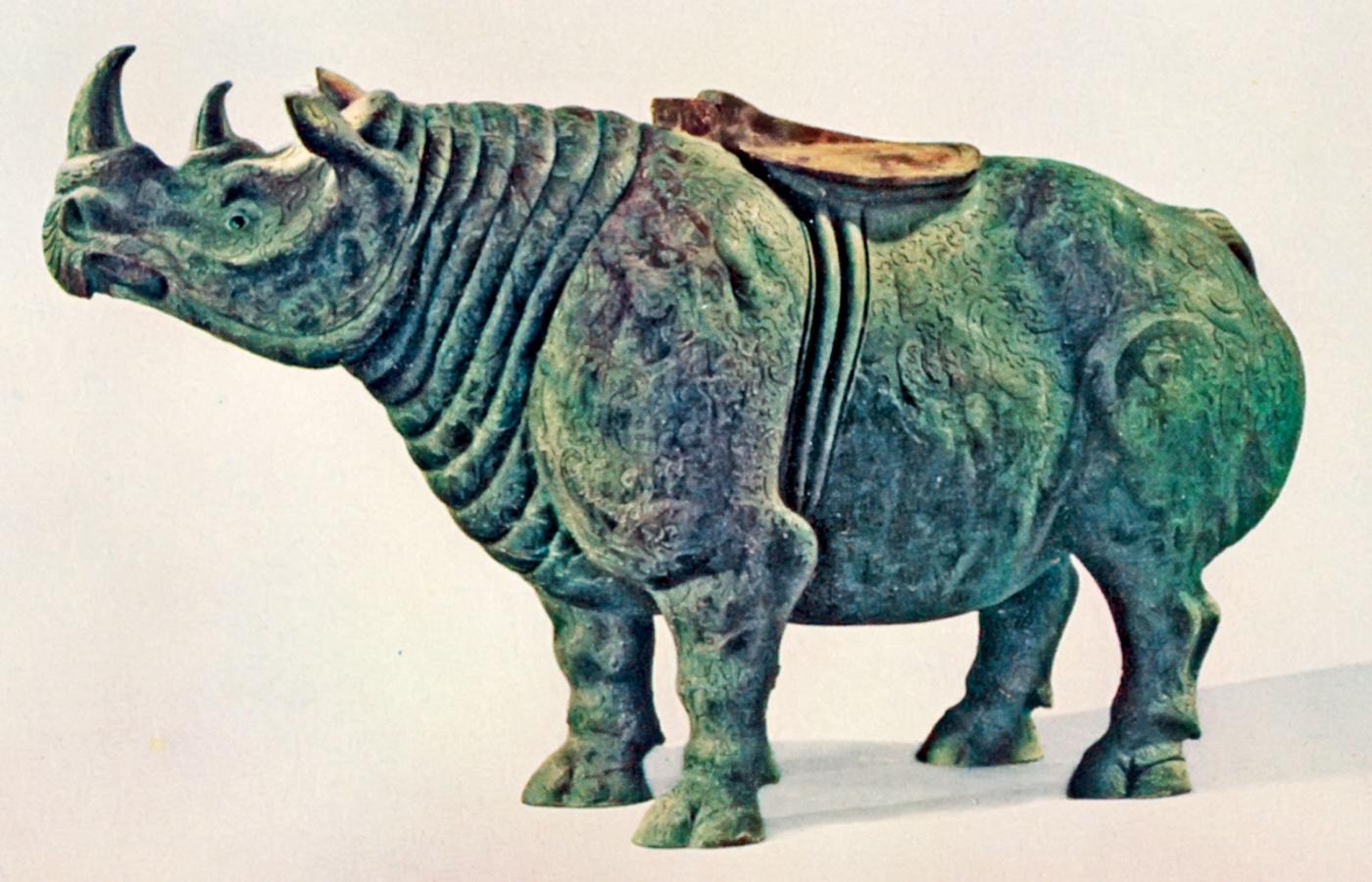 Nosorożec z brązu z epoki Han Wcześniejszej (206 p.n.e. – 24 n.e.)