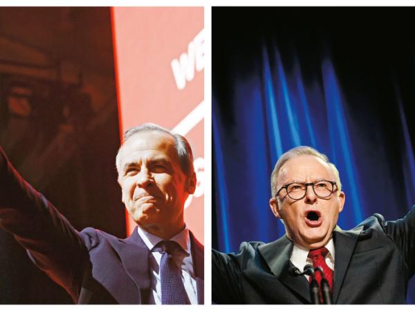 Od lewej: Mark Carney i Anthony Albananese