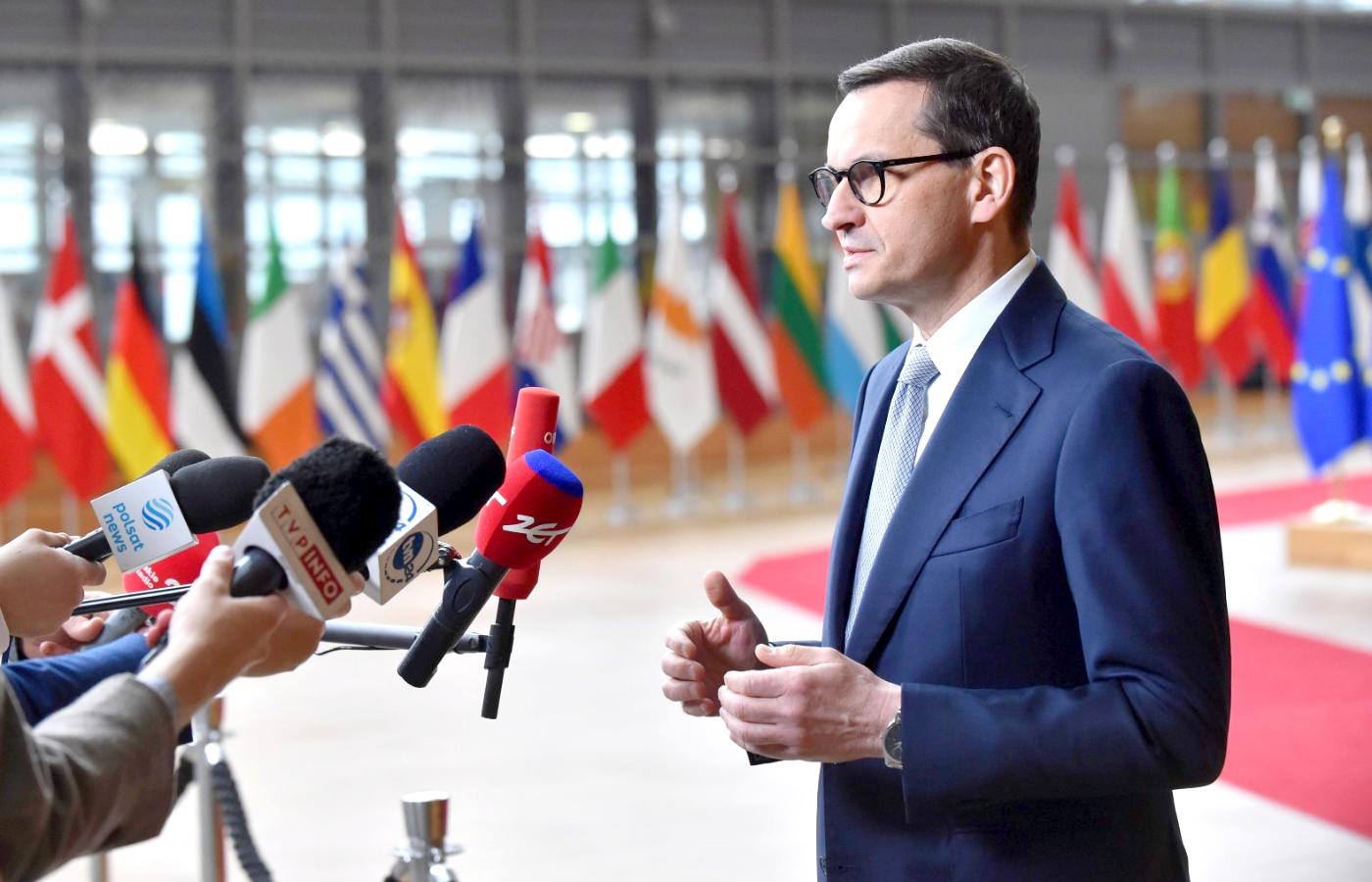 Mateusz Morawiecki na unijnym szczycie w Brukseli