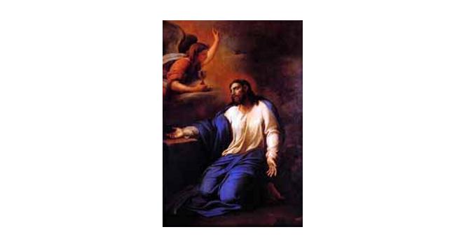 Chrystus klęczący w Ogrójcu  pędzla Sebastiana del Piombo (1485-1547). Obraz znajduje się w   głównym ołtarzu Kościoła Środowisk Twórczych.