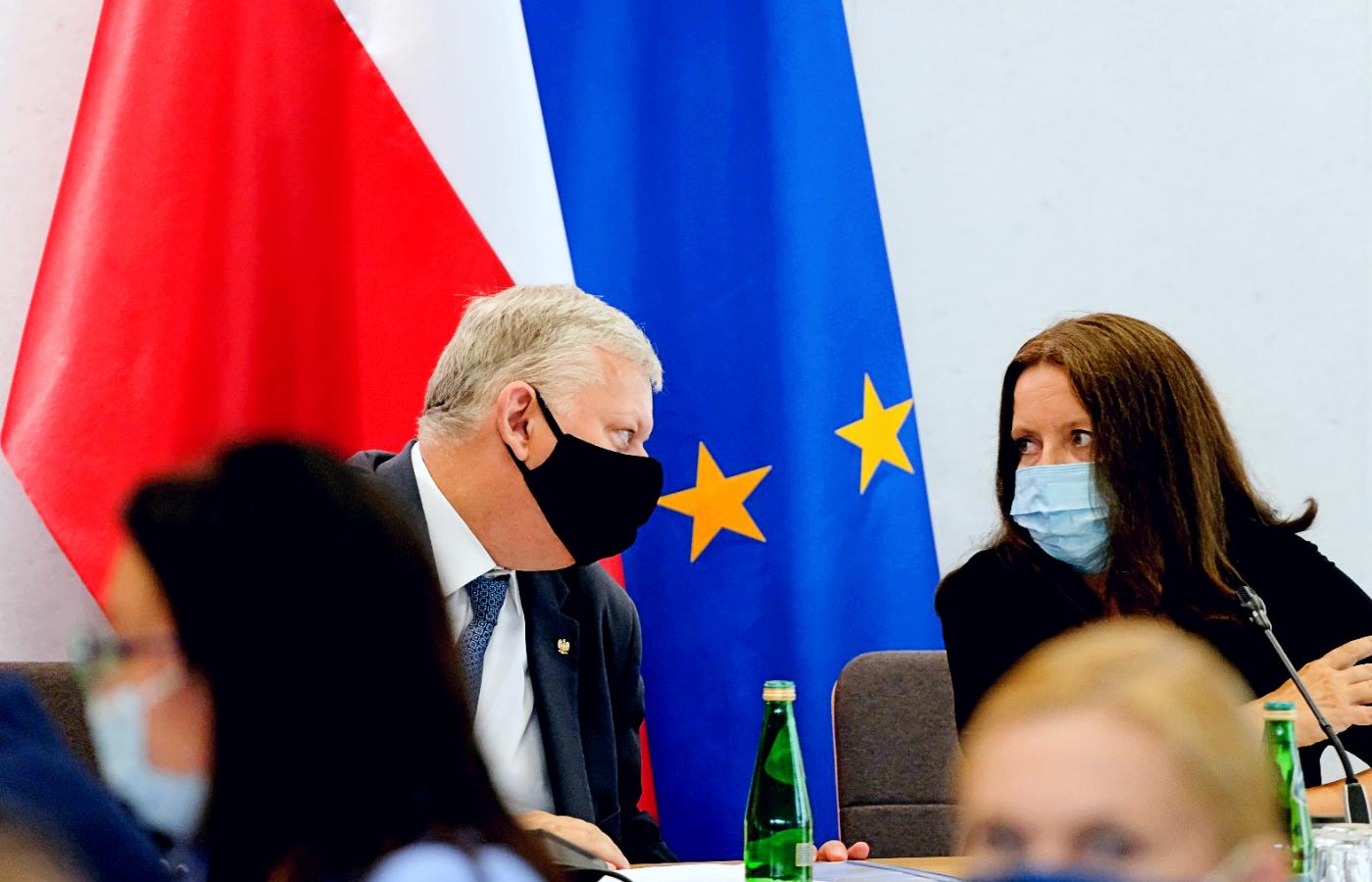 Marek Suski i Joanna Lichocka z PiS na posiedzeniu komisji kultury i środków przekazu w Sejmie