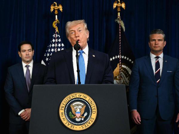 Konferencja prasowa Donalda Trumpa ws. ataku USA na Wenezuelę. Prezydentowi towarzyszyli m.in. sekretarz stanu USA Marco Rubio i sekretarz wojny Pete Hegseth.