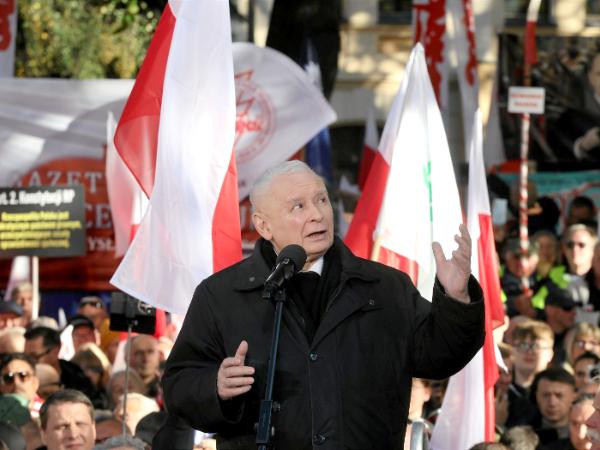 Jarosław Kaczyński na demonstracji pod TK