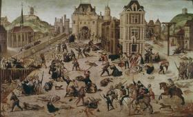 XVI-wieczny obraz przedstawiający rzeź hugenotów, malował Francois Dubois.