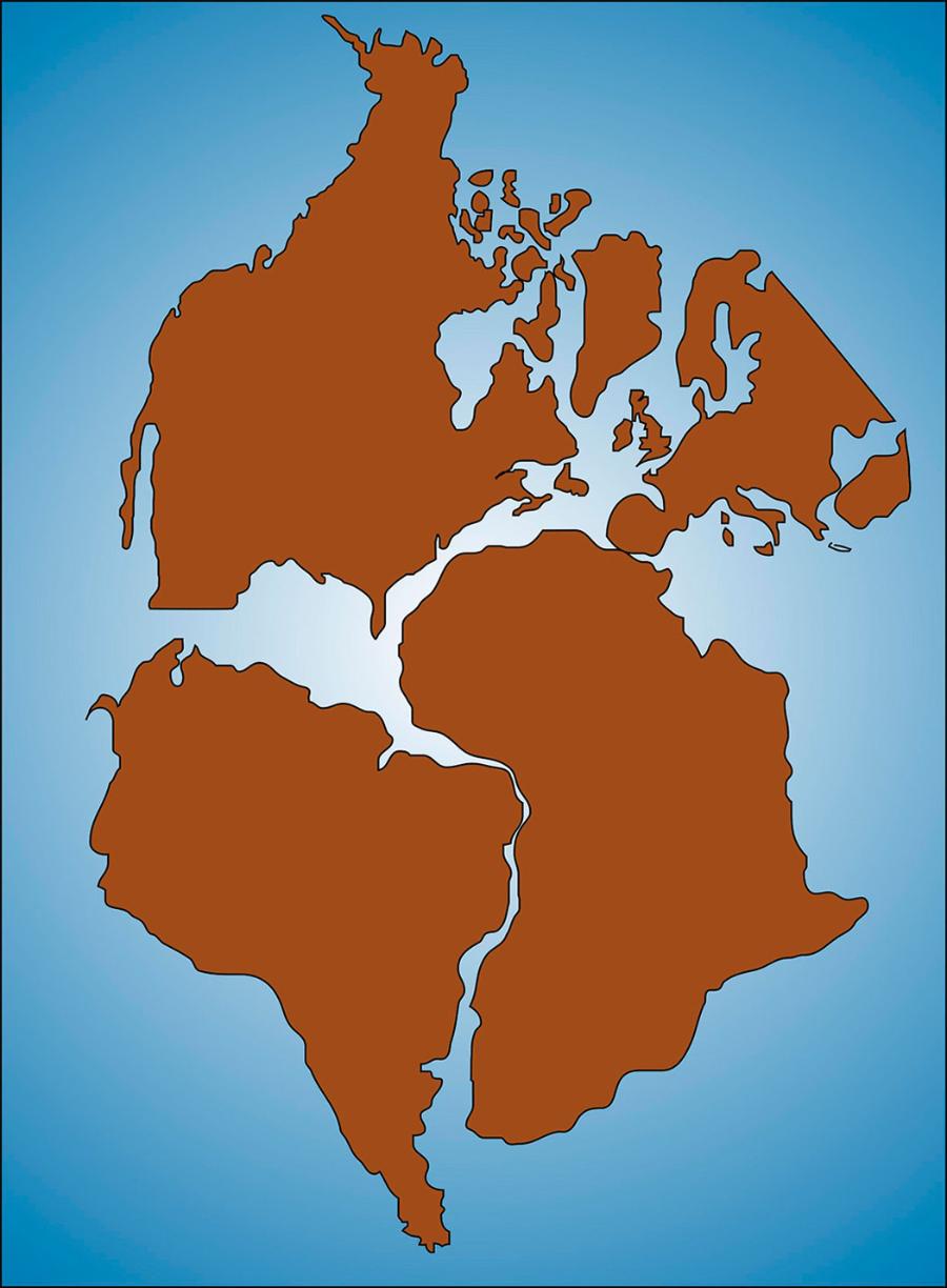 Ułożenie lądów tworzących dawny superkontynent Pangea – rekonstrukcja dokonana została w 1966 r. i znana jest powszechnie jako tzw. dopasowanie Bullarda. Jej twórcami byli Alan Smith, Jim Everett i Edward Bullard.