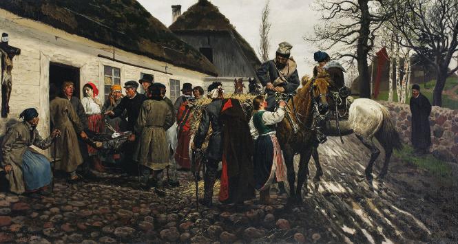 Obraz Stanisława Witkiewicza „Ranny  owstaniec” z 1881 r.