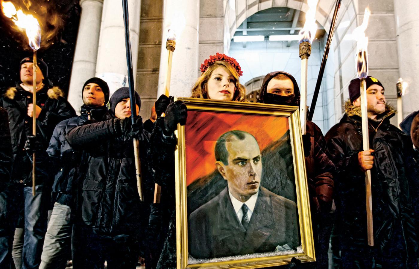 Kijów, marsz z okazji 107. rocznicy urodzin Stepana Bandery