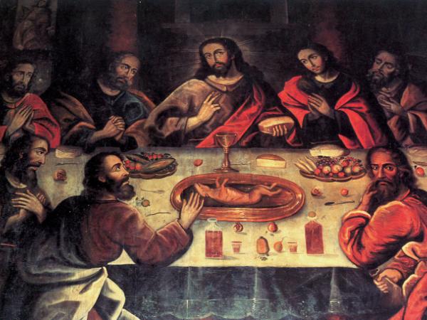 Ostatnia wieczerza, obraz z katedry w Cuzco, Peru