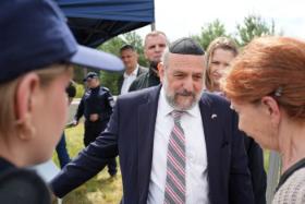 Naczelny rabin Polski Michael Schudrich podczas 85. rocznicy zbrodni w Jedwabnem, 10 lipca 2026 r.