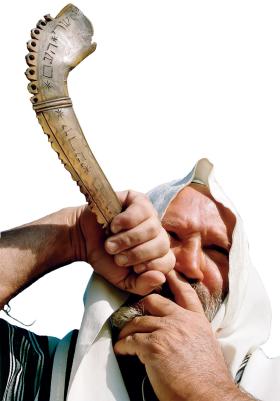 Szofar, barani róg używany podczas ceremonii żydowskich.