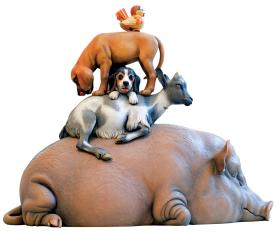 „Piramida zwierząt' w wersji Jeffa Koonsa