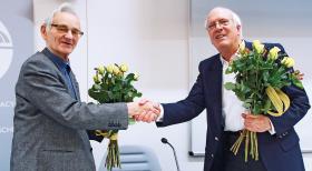 Od lewej: Andrzej Pilecki i Helmuth Caspar von Moltke na spotkaniu w Warszawie, kwiecień 2013 r.