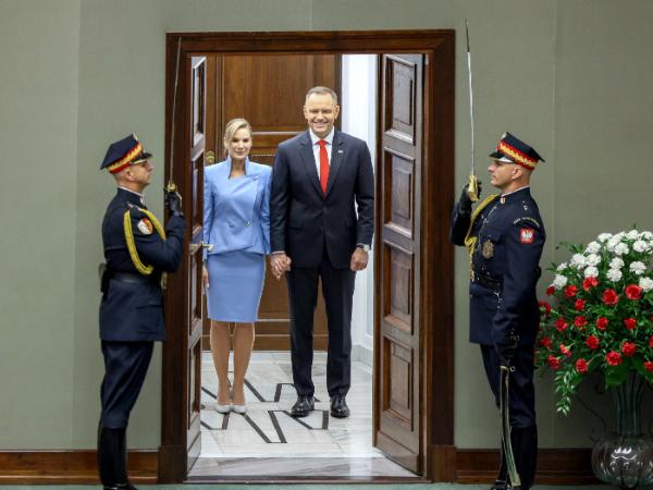 Marta i Karol Nawroccy w Sejmie, 6 sierpnia 2025 r.