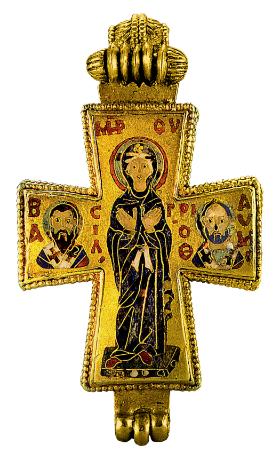 Bizantyński krzyż relikwiarzowy (tzw. enkolpion) z Konstantynopola, XI w.