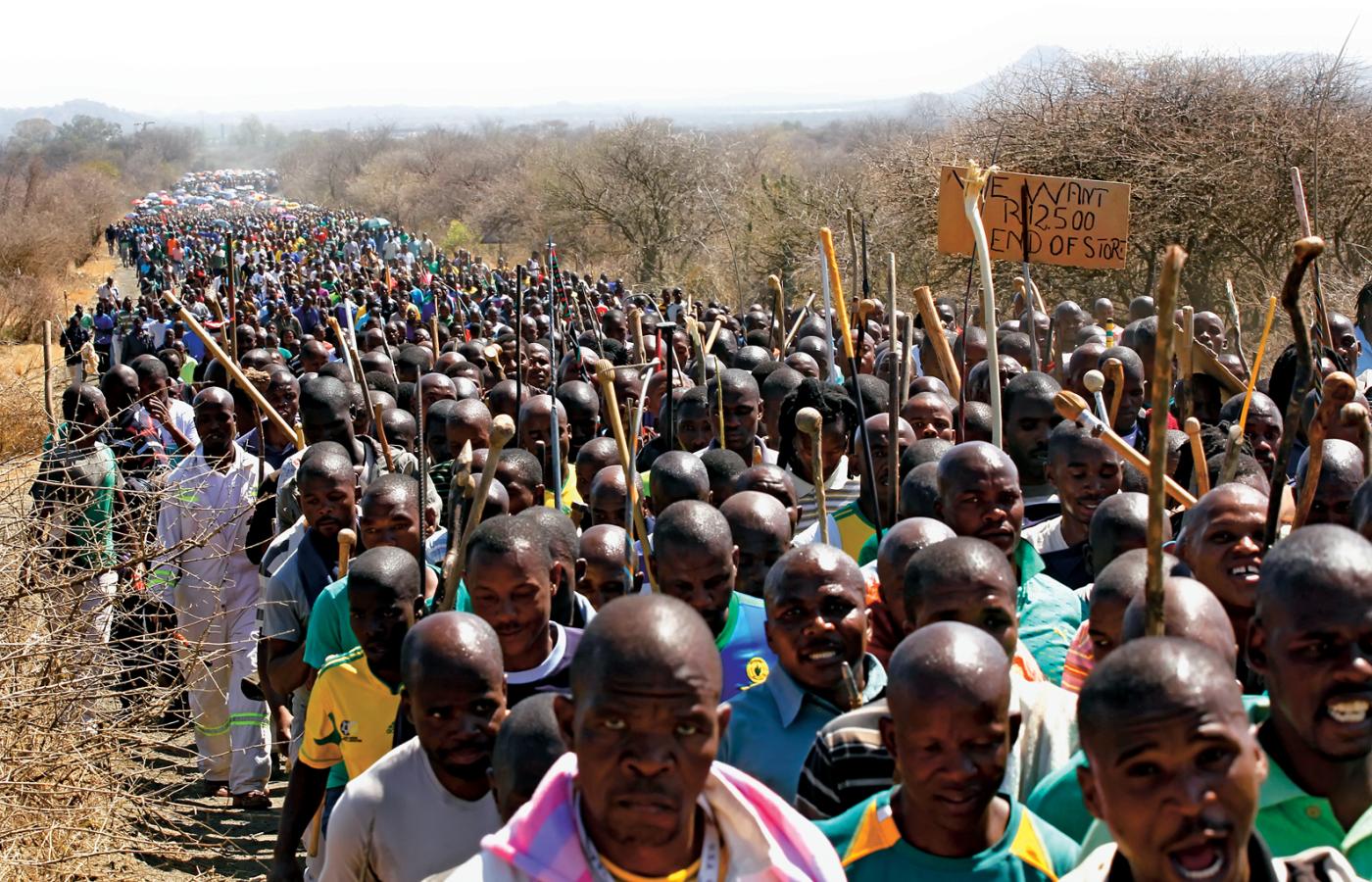 RPA, Marikana, wrzesień 2012 r. Protest górników w kopalni platyny.