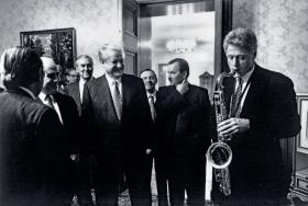 Borys Jelcyn i Bill Clinton