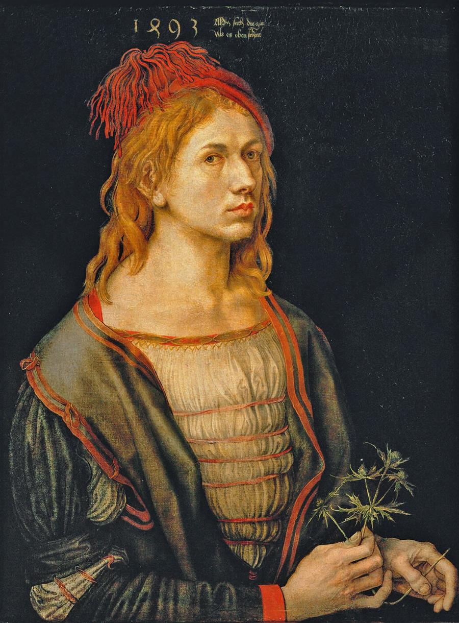 Albrecht Dürer w białej ­koszuli, autoportret.
