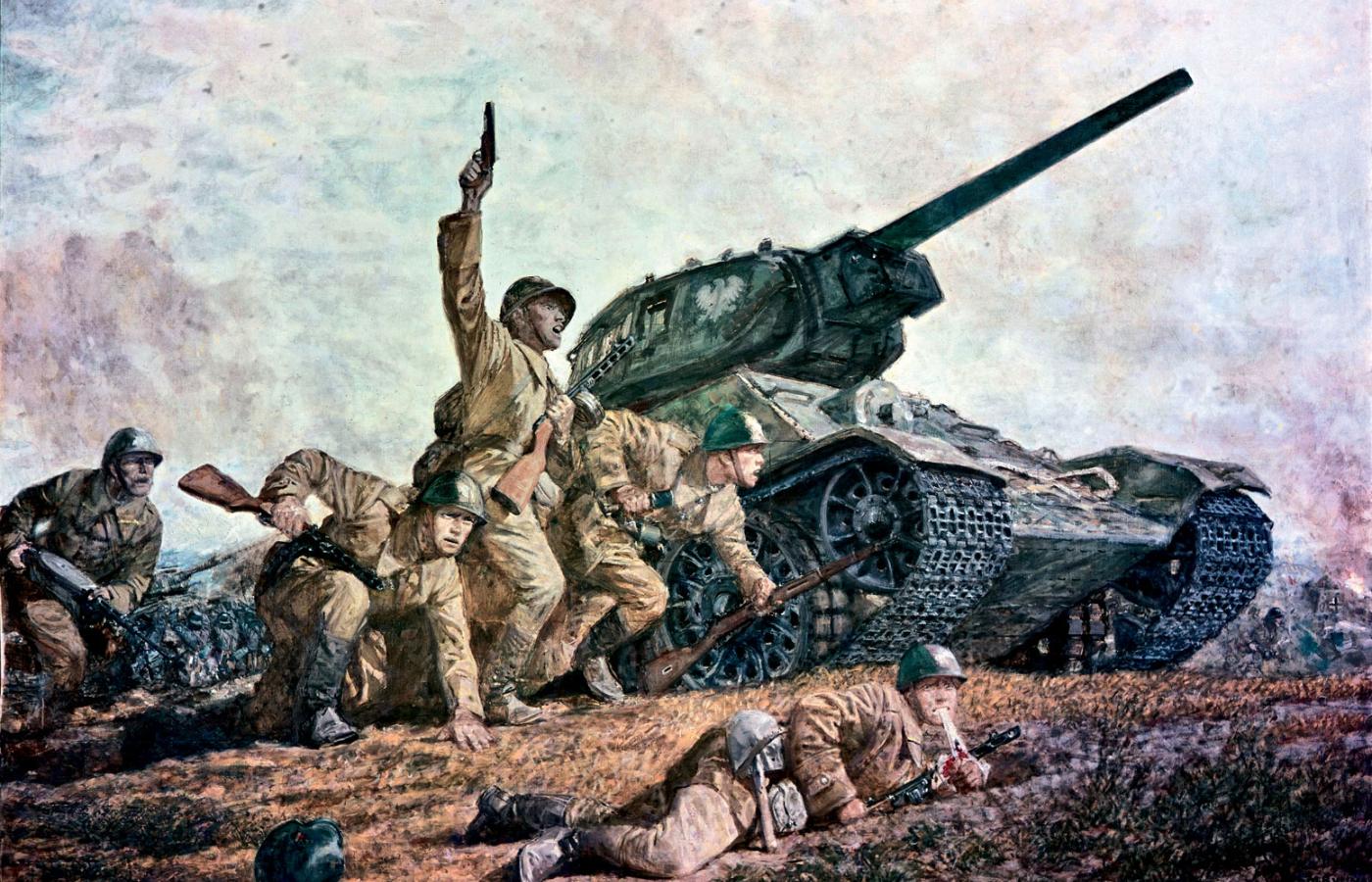 Bitwa pod Lenino na obrazie Michała Byliny z 1953 r.
