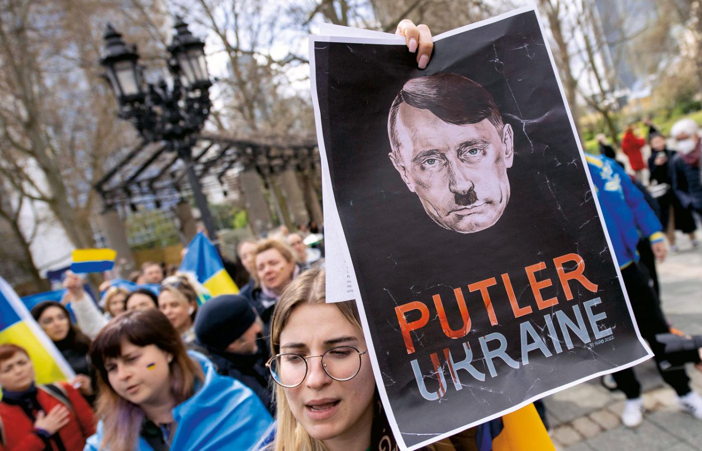 Demonstracja poparcia dla Ukrainy we Frankfurcie nad Menem.